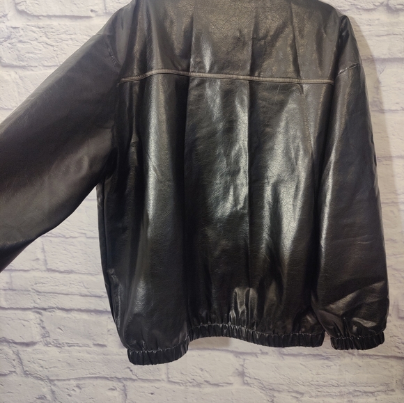 Womens Oversized Y2K Faux Leather Jackets Vintage Fashion Motorcycle Coat - Picture 6 of 13